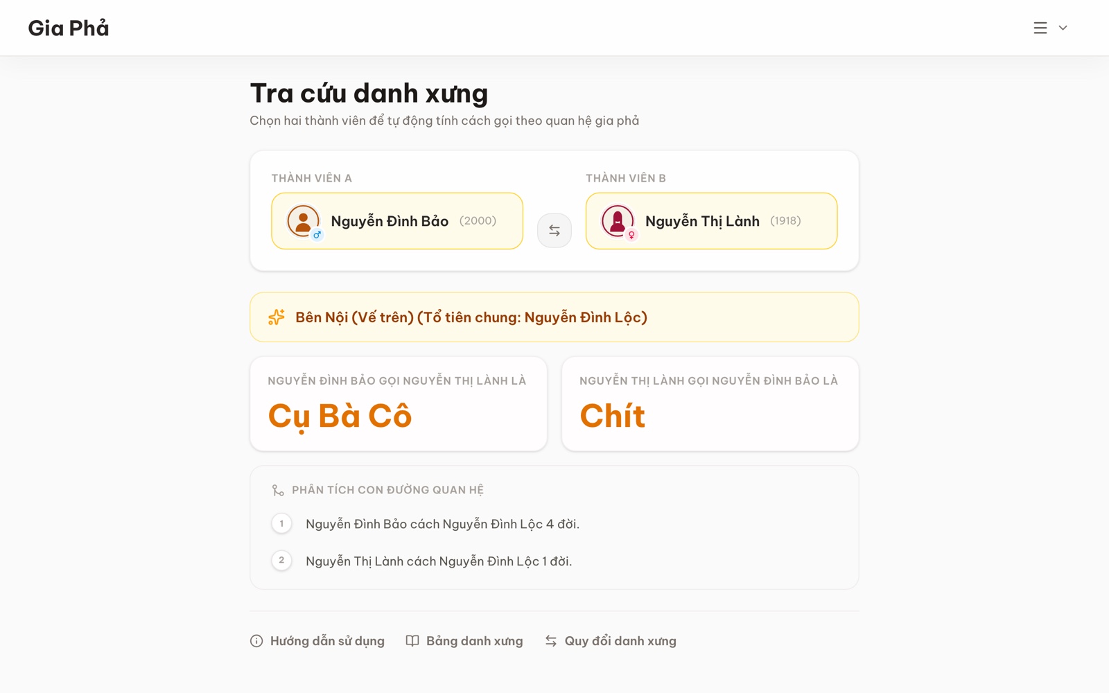 Gia Phả — Family Tree — screen 3