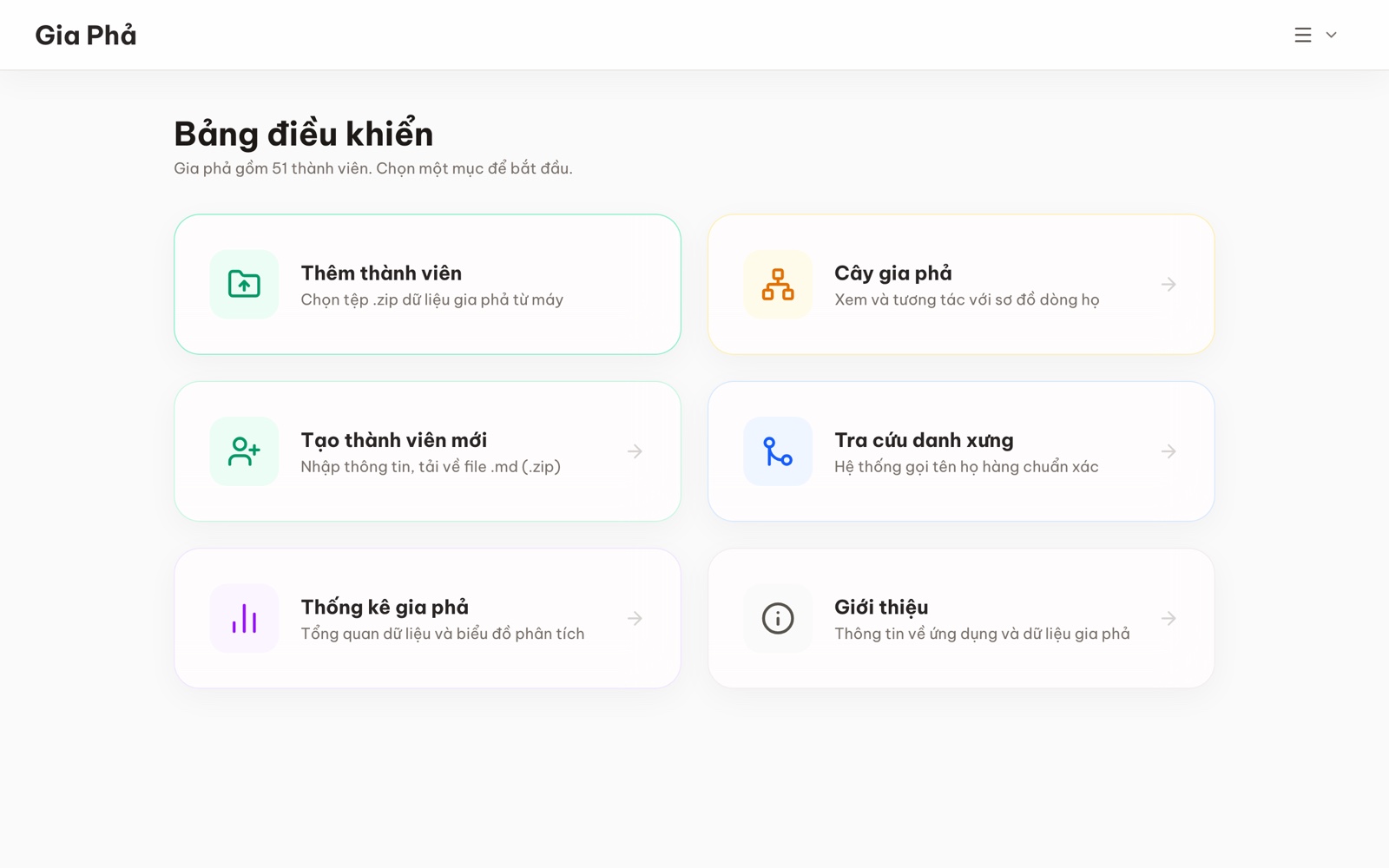 Gia Phả — Family Tree — screen 2